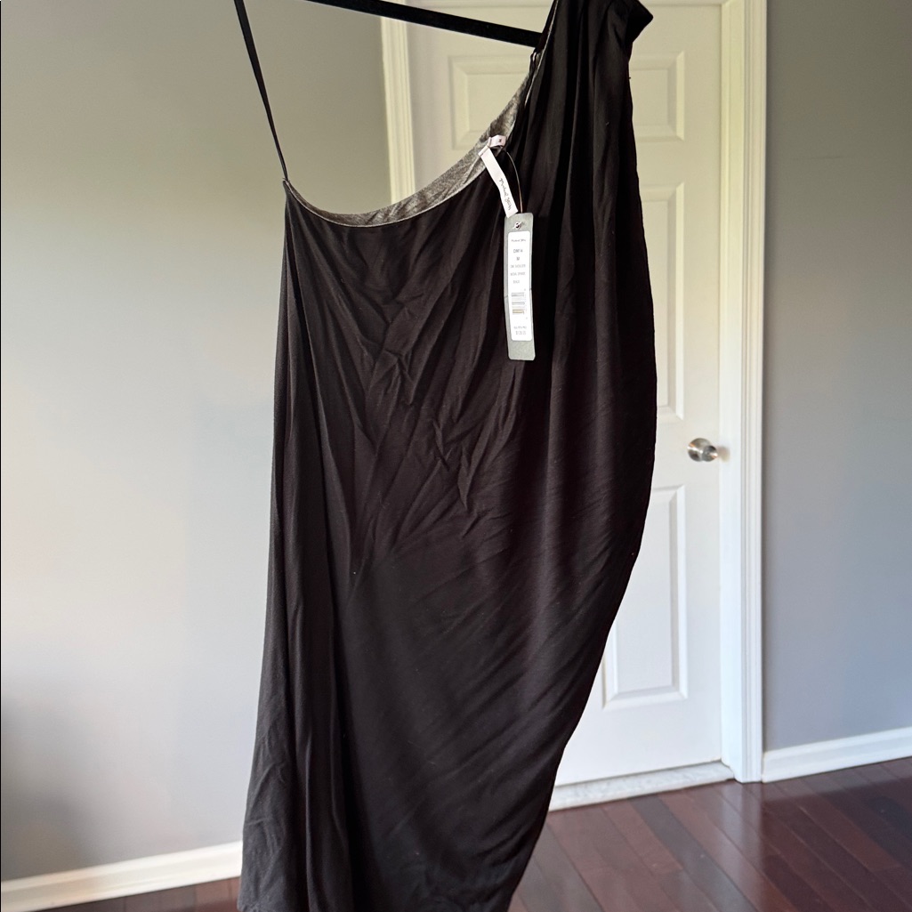 Michael Stars Black Modal One-Shoulder Dress Comfortable Fabric